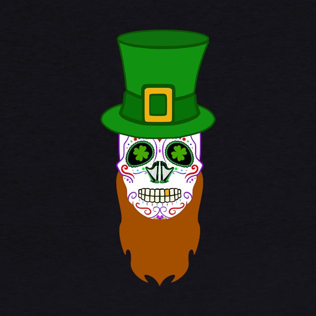 Sugar Skull Day of Dead St Patrick's Day by Xeire